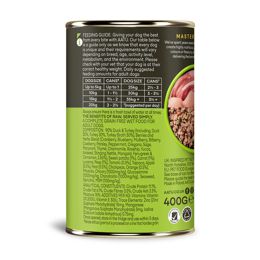 AATU Duck & Turkey Wet Dog Food 400g