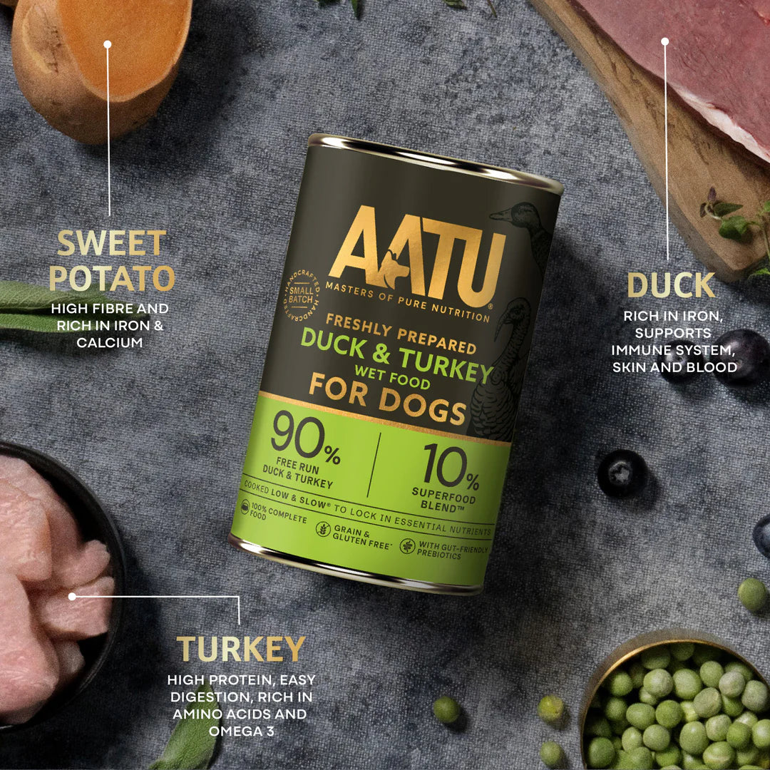 AATU Duck & Turkey Wet Dog Food 400g