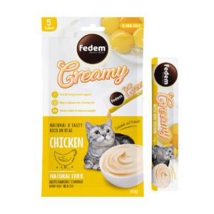 Fedem Cat Creamy Treats – Chicken Flavour with Egg Yolk