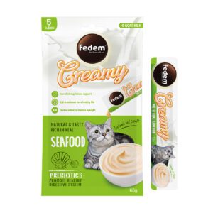 Fedem Cat Creamy Treats – Seafood Flavour with Goat Milk