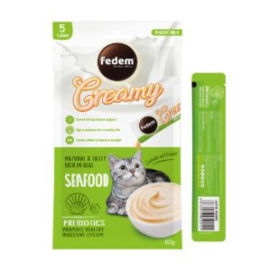 Fedem Cat Creamy Treats – Seafood Flavour with Goat Milk