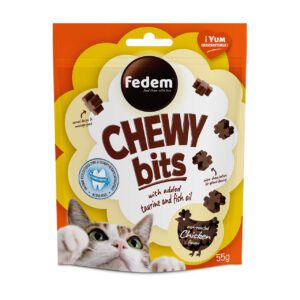 Fedem Chewy Bits for Cats – Oven Roasted Chicken Flavour 55g