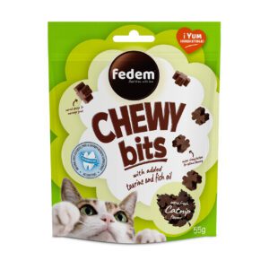 Fedem Chewy Bits for Cats – Extra Fresh Catnip Flavour for Cats 55g