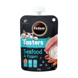 Fedem Tasters Creamy Cat Snack – Seafood & Yogurt 80g