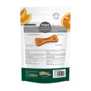 Fedem Happident Petite Dog Treats – Orange Flavour 144g(18pcs)