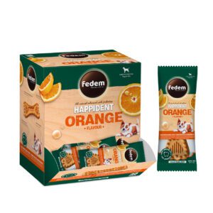 Fedem Happident Regular Dog Treat – Orange Flavour 20g x 48pcs