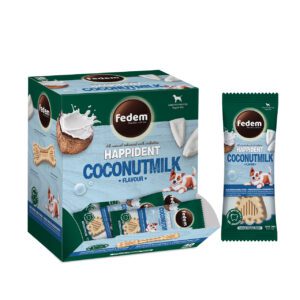 Fedem Happident Regular Dog Treat – Coconut Milk Flavour 20g x 48pcs