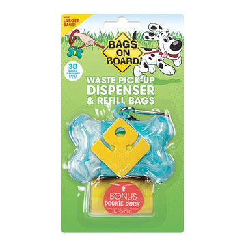 Bags on Board Dispenser Marble Bone Turquoise