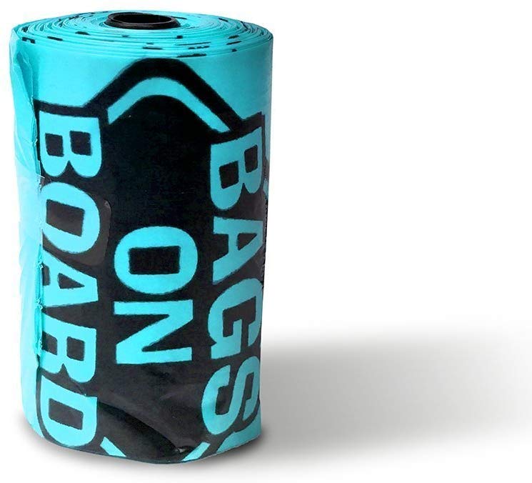 Bags on Board Dispenser Marble Bone Turquoise
