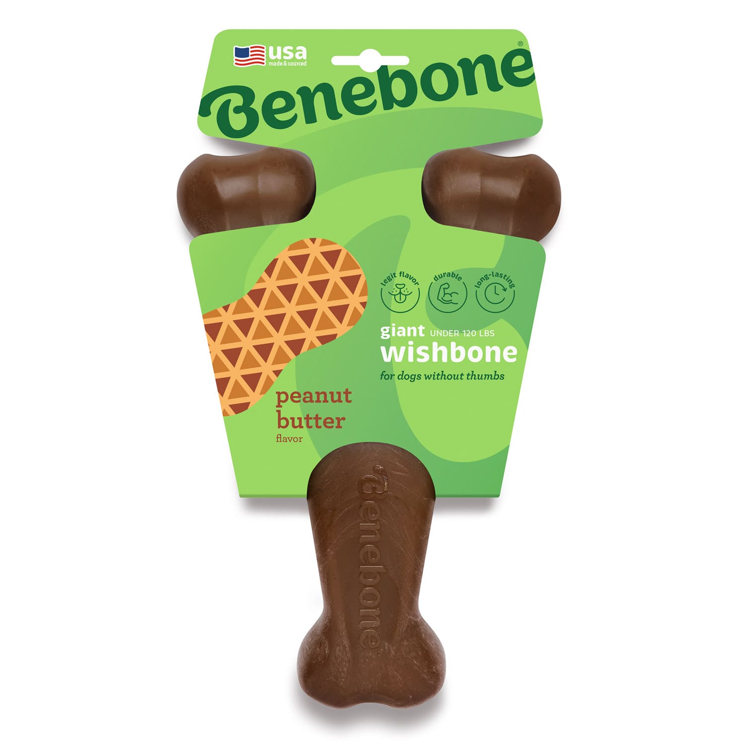 Benebone Wishbone Dog Chew Toy – Peanut