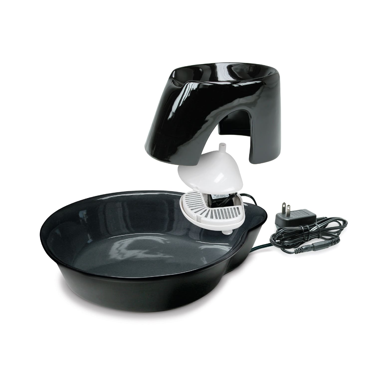 Pet Pioneer Big Max Ceramic Pet Drinking Fountain 128oz (Black)