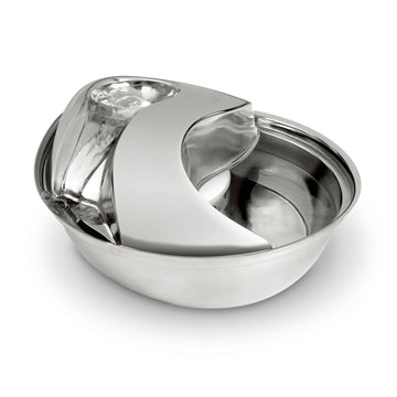 Pet Pioneer Big Raindrop Durable Pet Fountain 96oz (Stainless Steel)