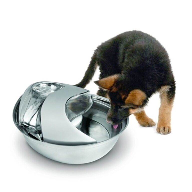 Pet Pioneer Big Raindrop Durable Pet Fountain 96oz (Stainless Steel)