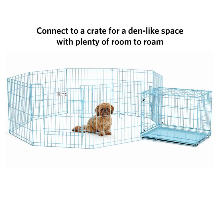 MidWest Blue Exercise Pen with Door 24″