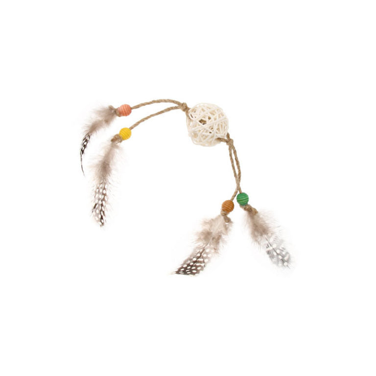 GiGwi Eco Line Catch Scratch with Rattle Wood / Feather / Rattan