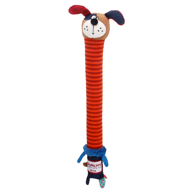 GiGwi Crunchy Neck Plush Friendz Dog with Bone & Squeaker – Small