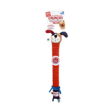 GiGwi Crunchy Neck Plush Friendz Dog with Bone & Squeaker – Small