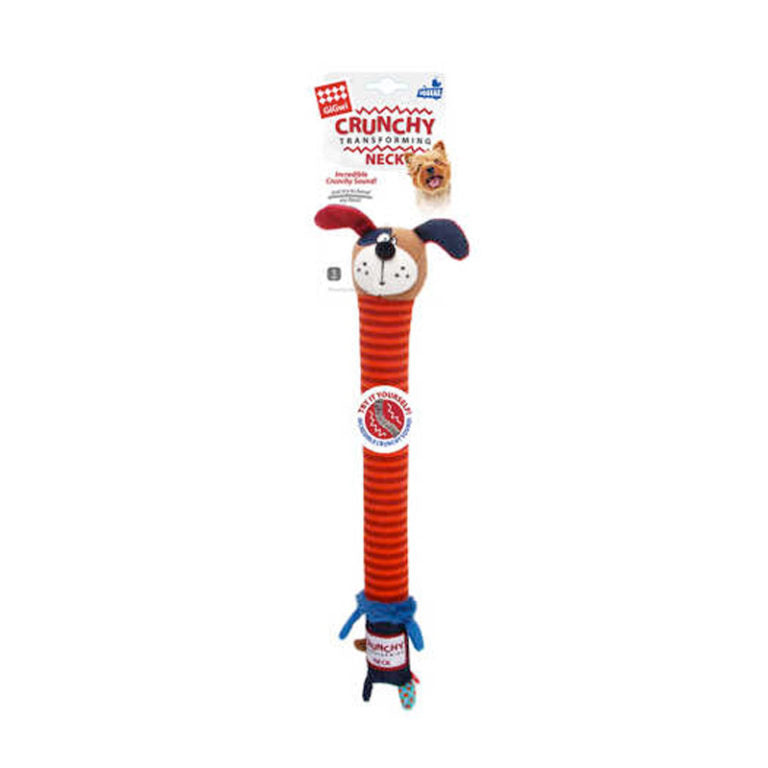 GiGwi Crunchy Neck Plush Friendz Dog with Bone & Squeaker – Small