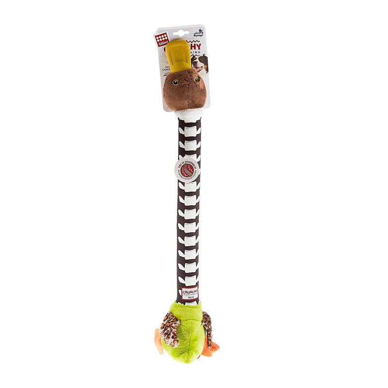 GiGwi Crunchy Neck Duck with Bone & Squeaker Large -Yellow/green