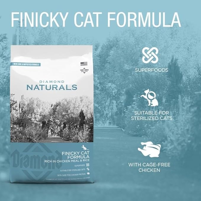 Diamond Naturals Finicky Cat Formula – Rich in Chicken Meal & Rice 1kg