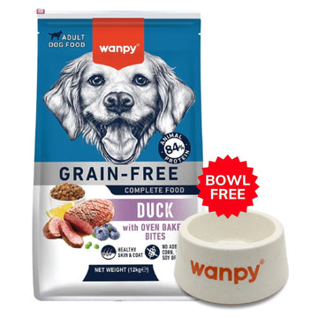 Wanpy Grain Free Complete Food for Adult Dog – Duck Recipe 12 kg