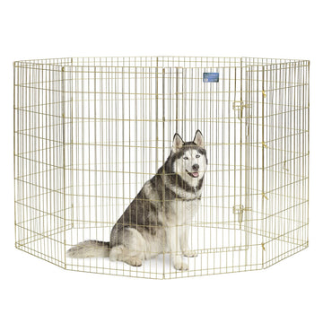 MidWest Foldable Exercise Pen With Door – Gold Zinc 48 inch