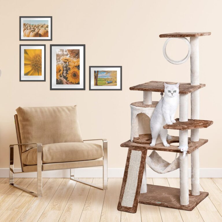 Go Pet Club 53″ Kitten Cat Tree Condo with Scratching Board