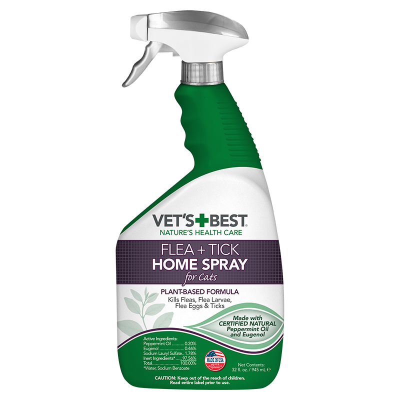 Vet's Best Natural Flea and Tick Home Spray for CATS, 32 oz
