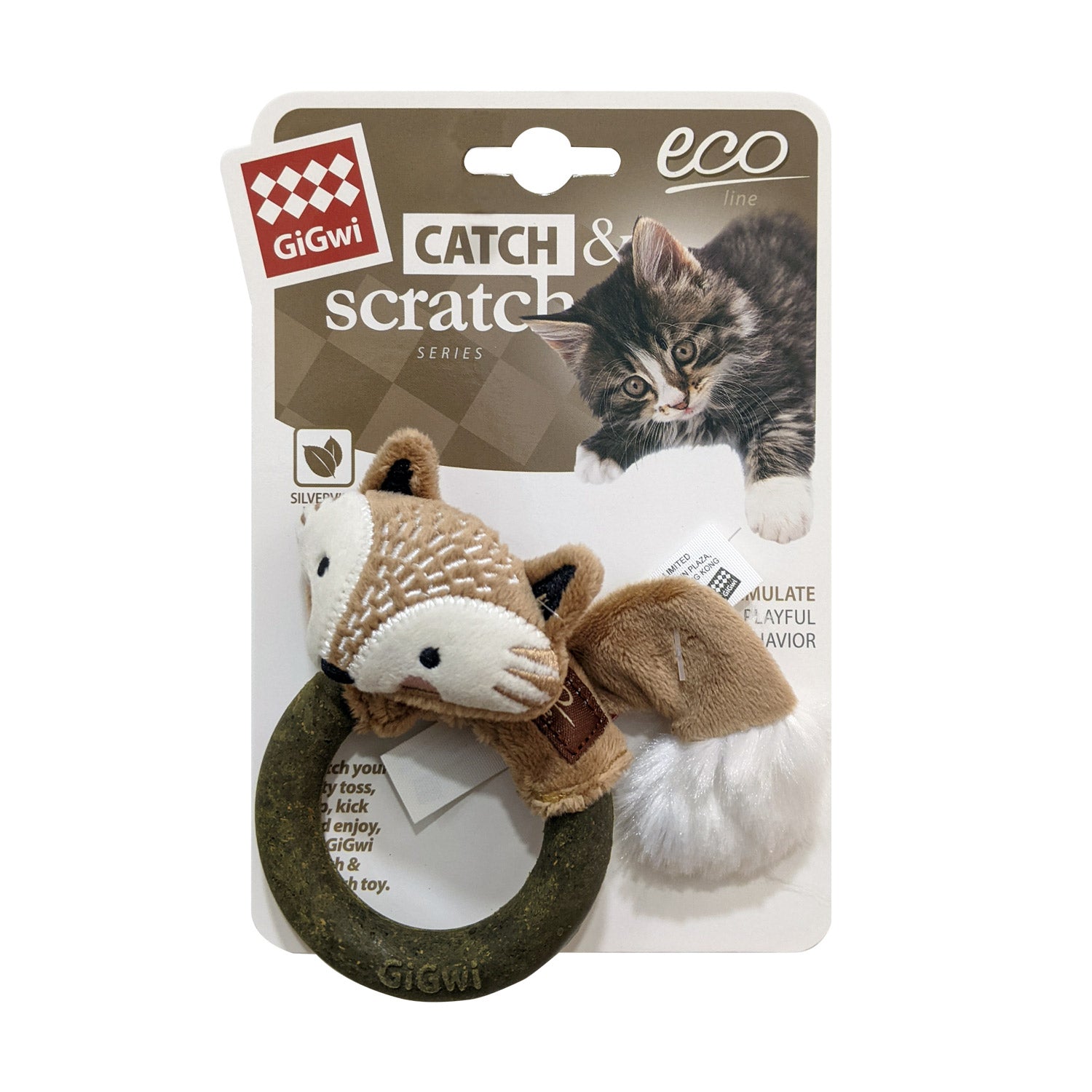 GiGwi Fox Catch & Scratch Eco line with Slivervine Ring