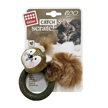 GiGwi Squirrel Catch & Scratch Eco line with Slivervine Ring