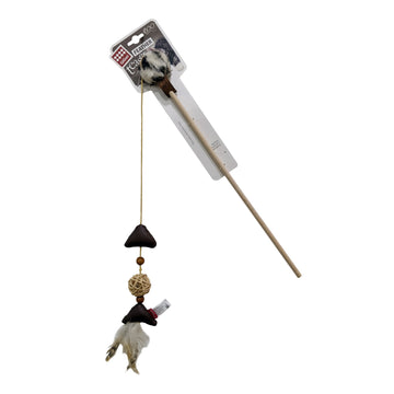 GiGwi Eco line Feather Teaser with Slivervine Leaves and Leatherette