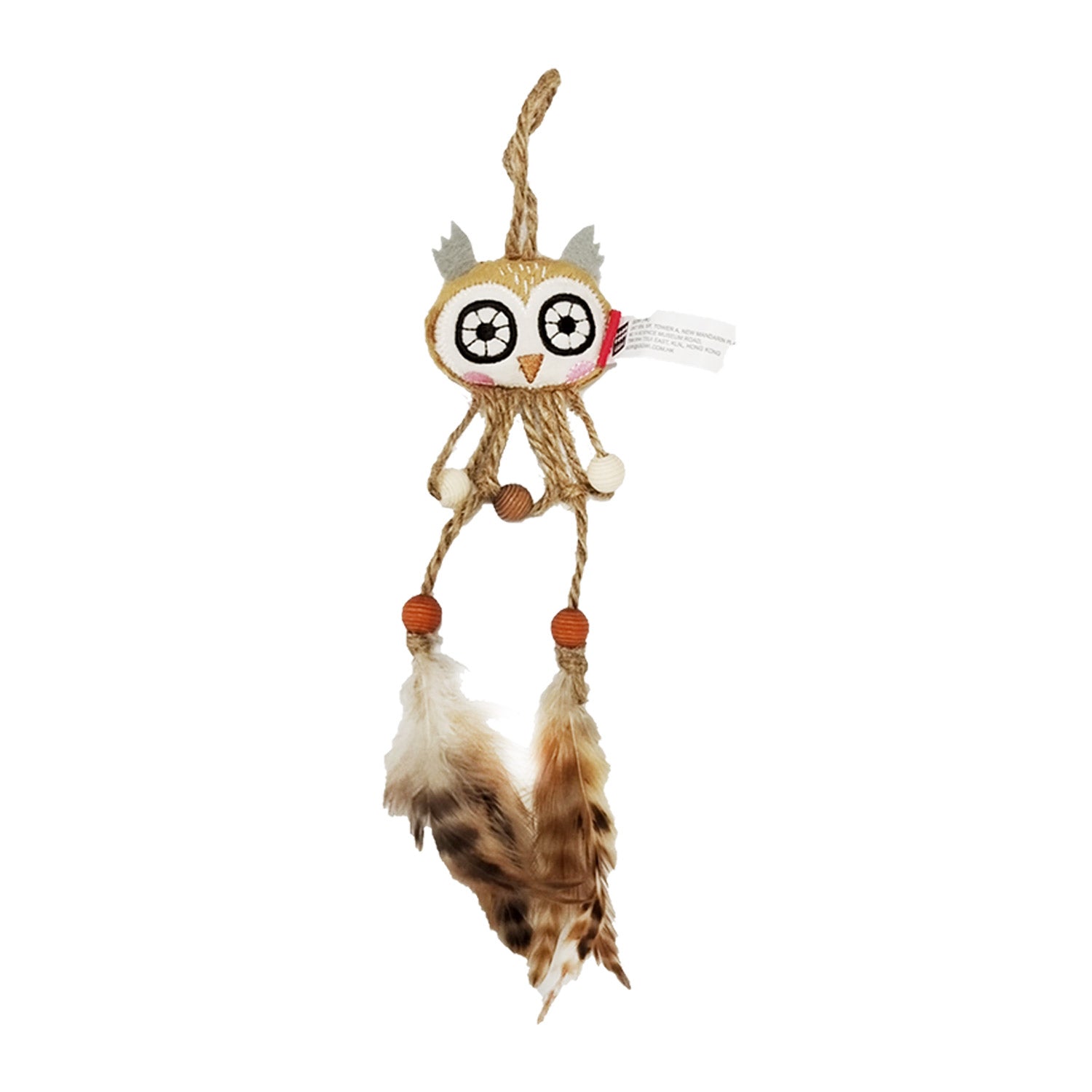 GiGwi Owl Catch & Scratch Eco line with Slivervine Leaves and Natural Feather