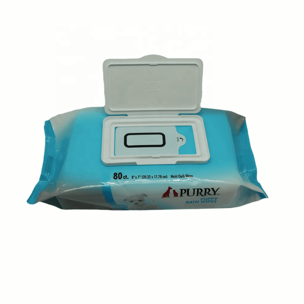 Purry Puppy Bath Wipes With Baby Powder Scent