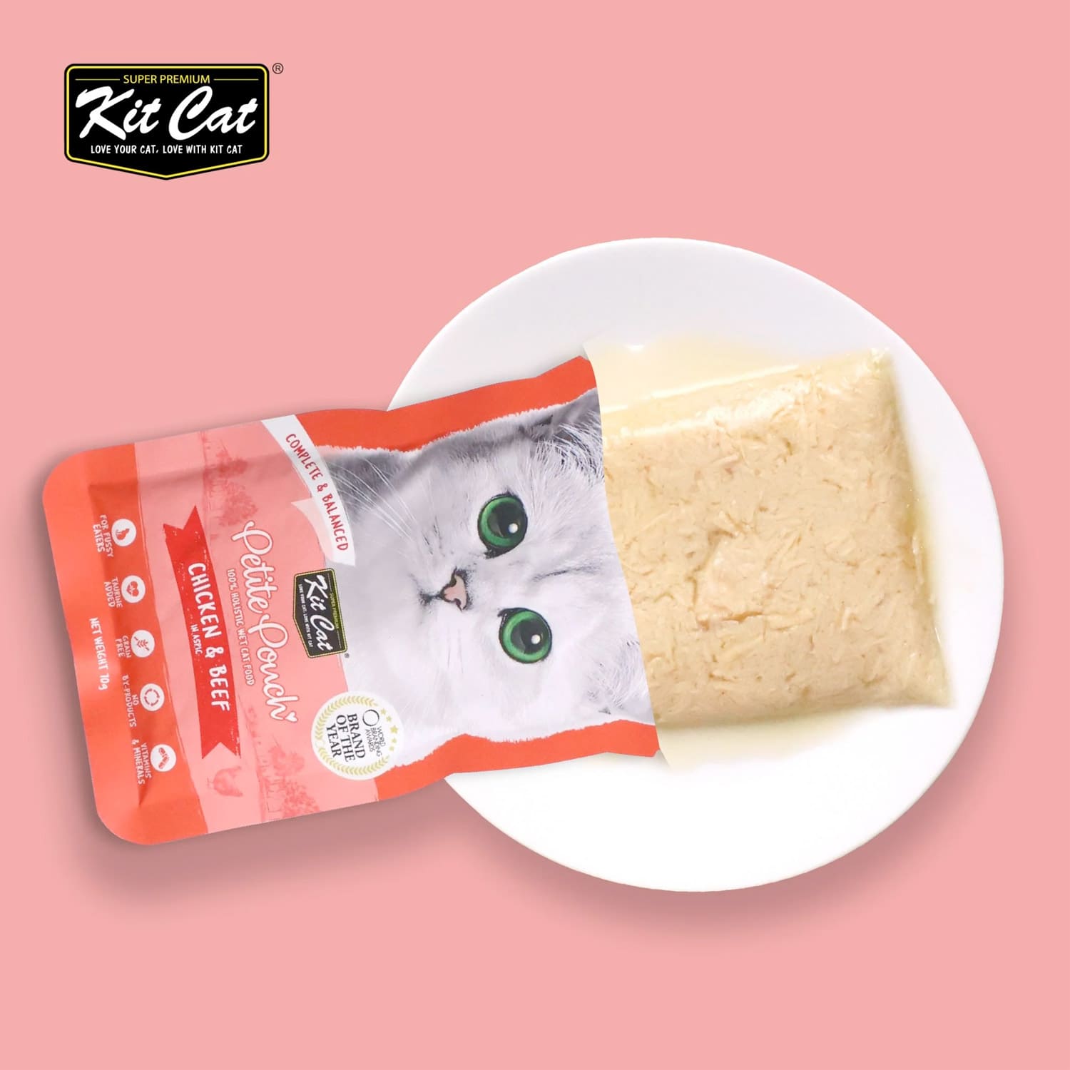 Kit Cat Petite Pouch 70g – Chicken & Beef (1 Box -24pcs)