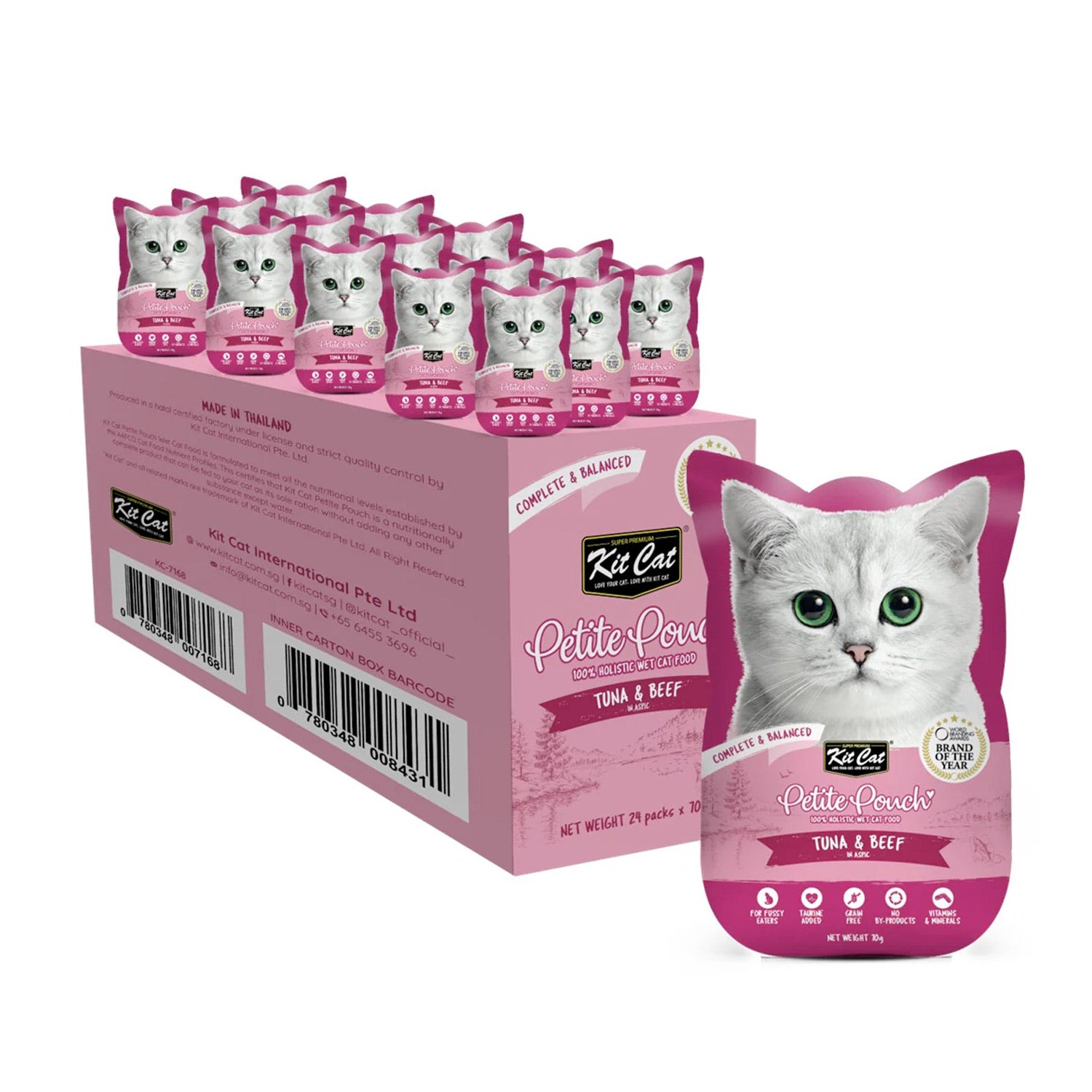 Kit Cat Petite Pouch 70g – Tuna & Beef (1 Box -24pcs)