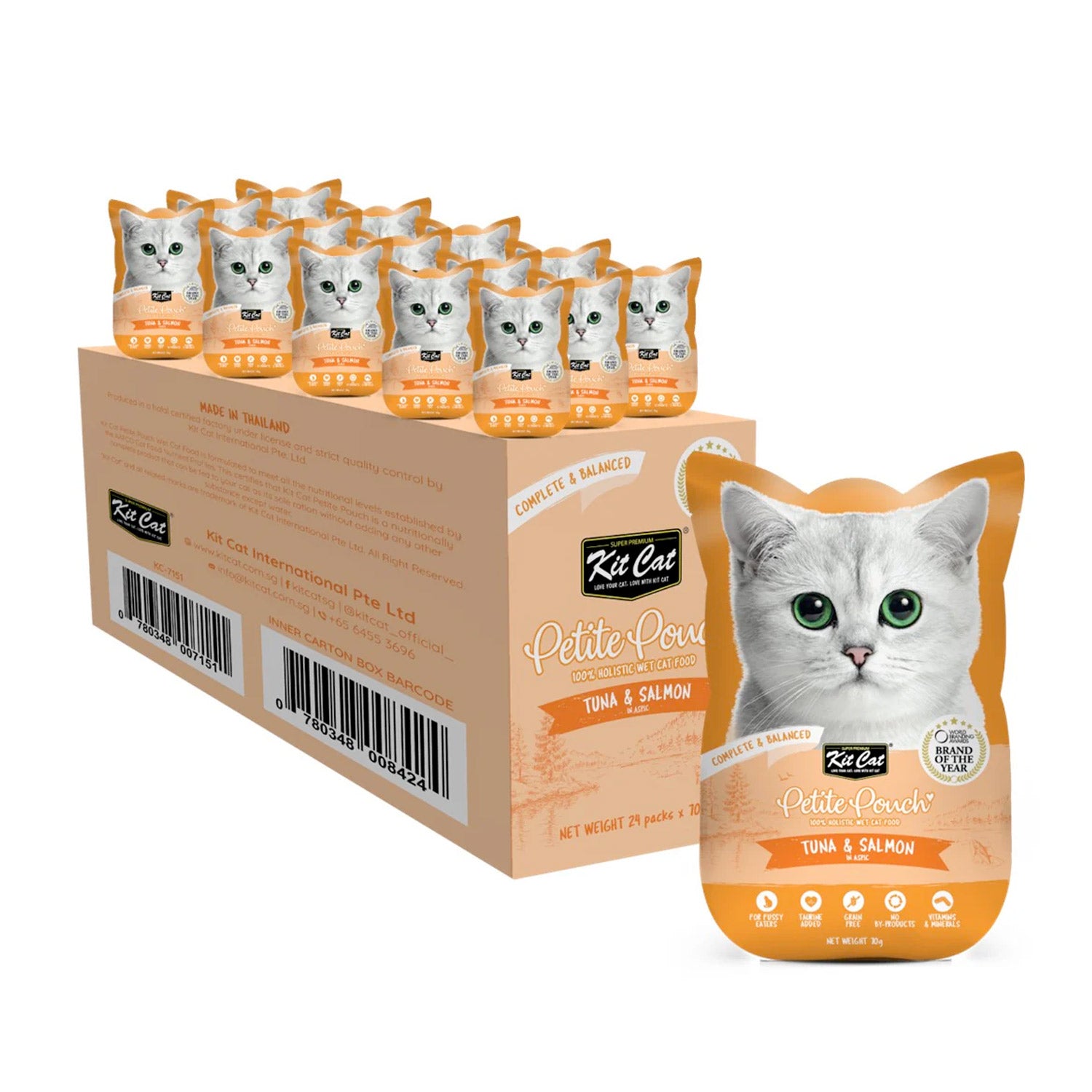 Kit Cat Petite Pouch 70g – Tuna & Salmon (1 Box -24pcs)