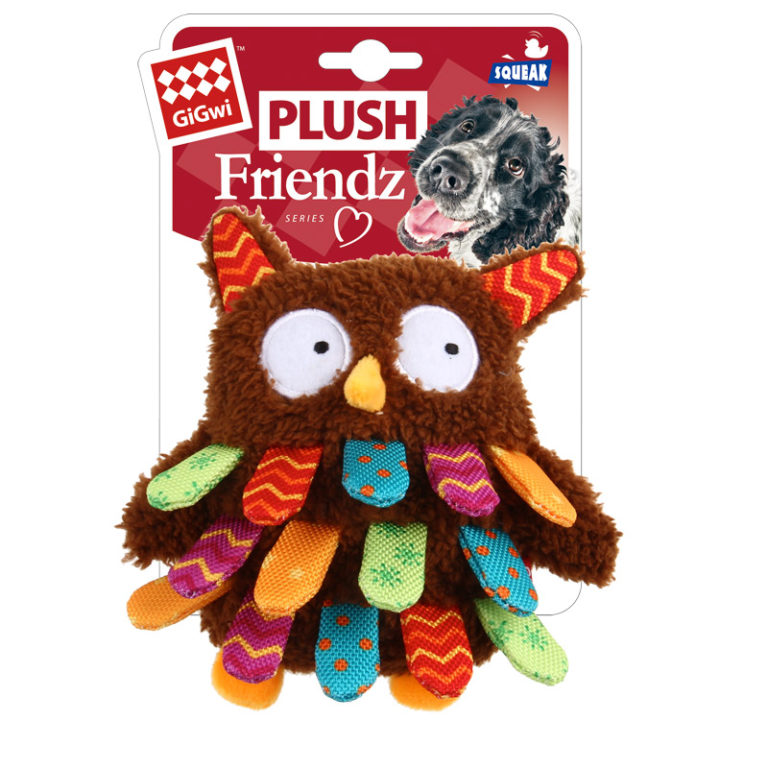 GiGwi Owl Plush Friendz with squeaker
