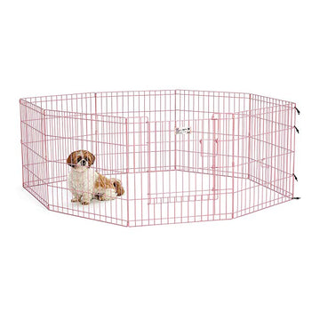 MidWest Pink Exercise Pen with Door 24″