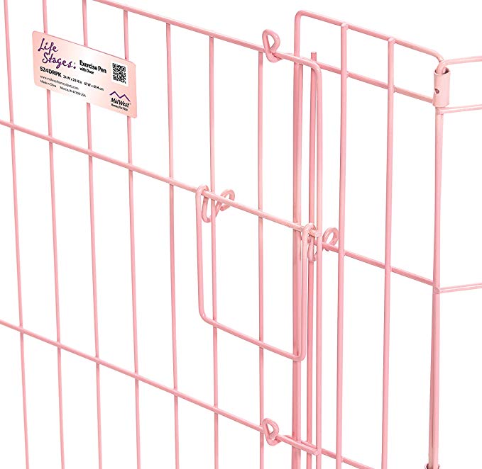 MidWest Pink Exercise Pen with Door 24″