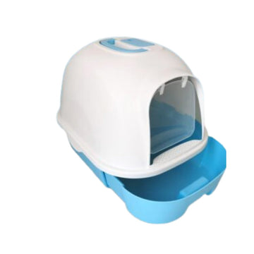 Cozy Paws Semi-Automatic Hooded Cat Litter Box With Handle Detachable Flip Cat Litter Boxes