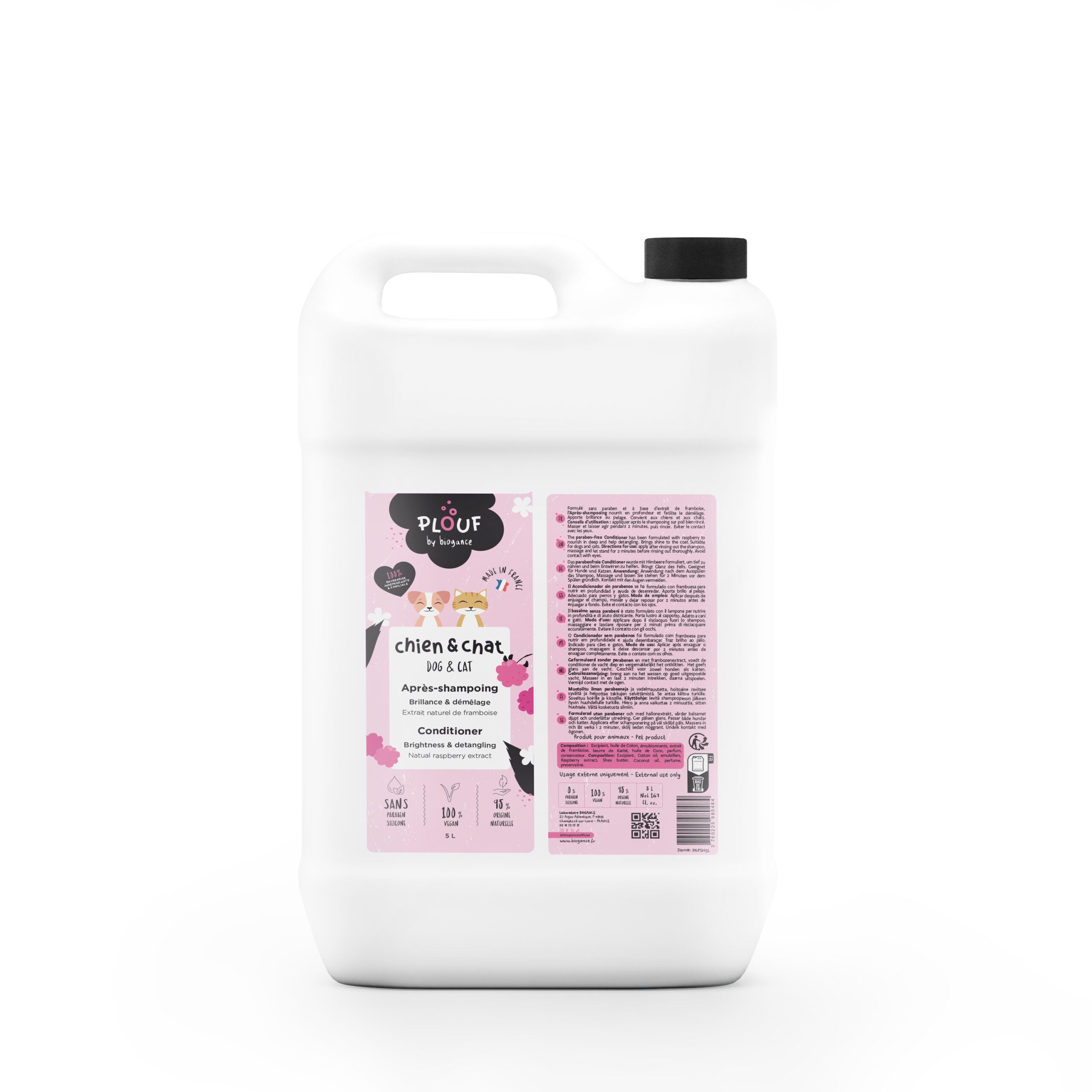 Plouf Natual Raspberry Extract Organic Conditioner -5L