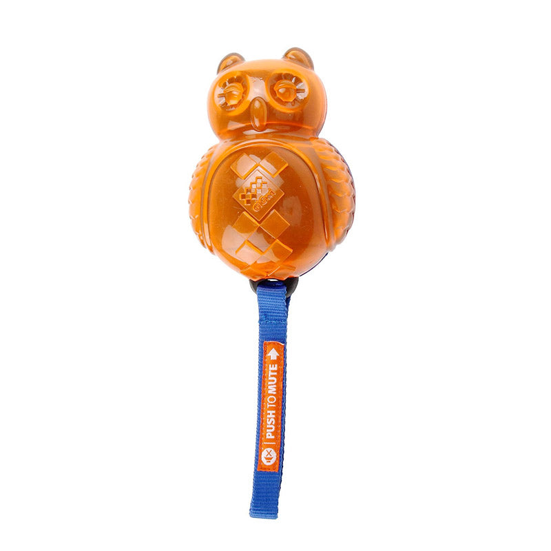 GiGwi Push to Mute OWL Blue/Orange Solid/Transparent