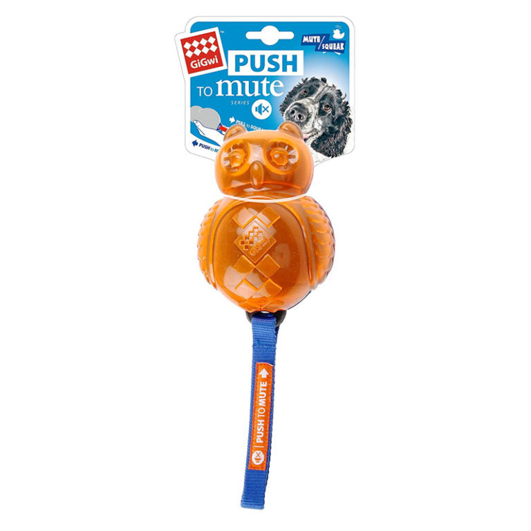 GiGwi Push to Mute OWL Blue/Orange Solid/Transparent