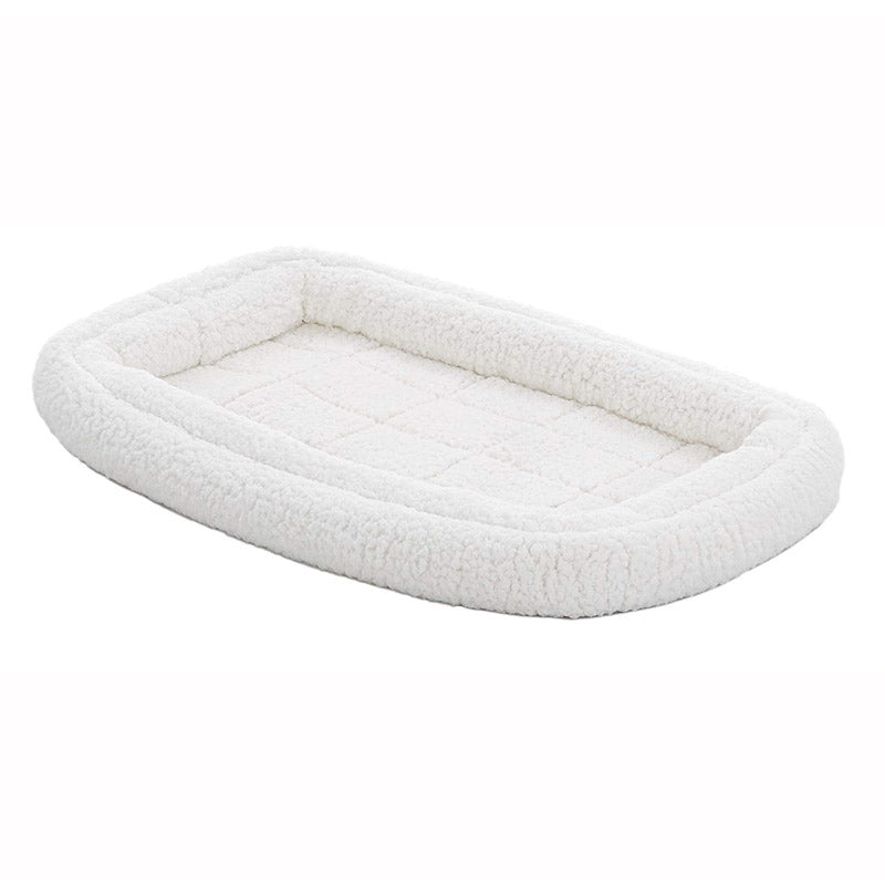 MidWest Quiet Time Deluxe Fleece Double Bolster Bed White