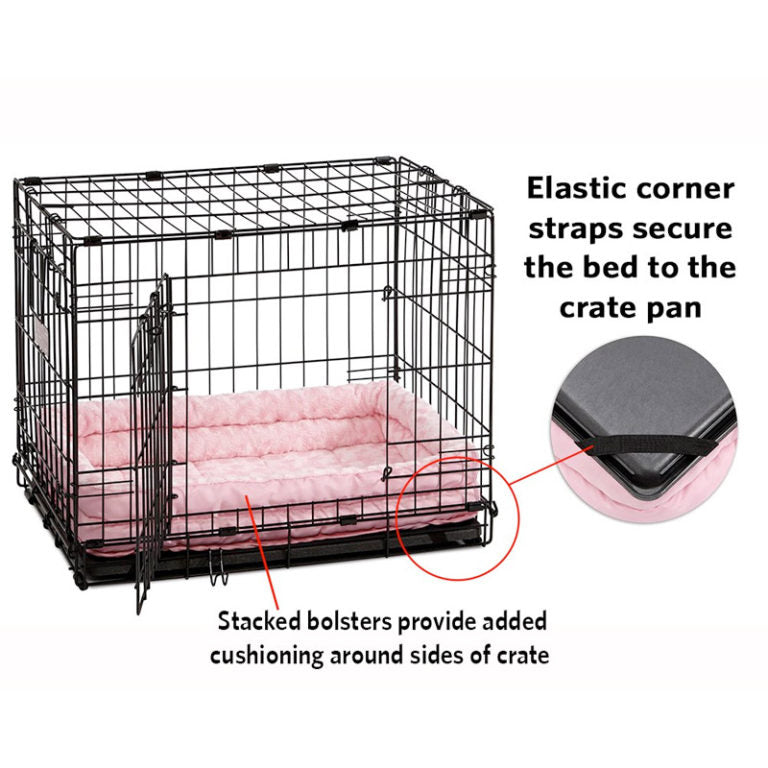 MidWest QuietTime Pink Fashion Double Bolster Bed