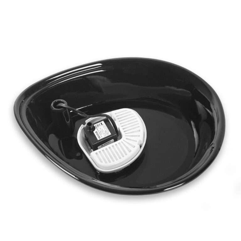 Pioneer Pet Raindrop Durable Ceramic Pet Fountain 60 oz (Black)