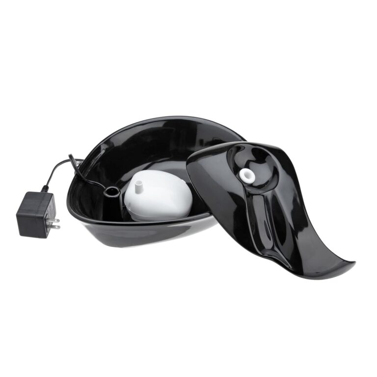 Pioneer Pet Raindrop Durable Ceramic Pet Fountain 60 oz (Black)