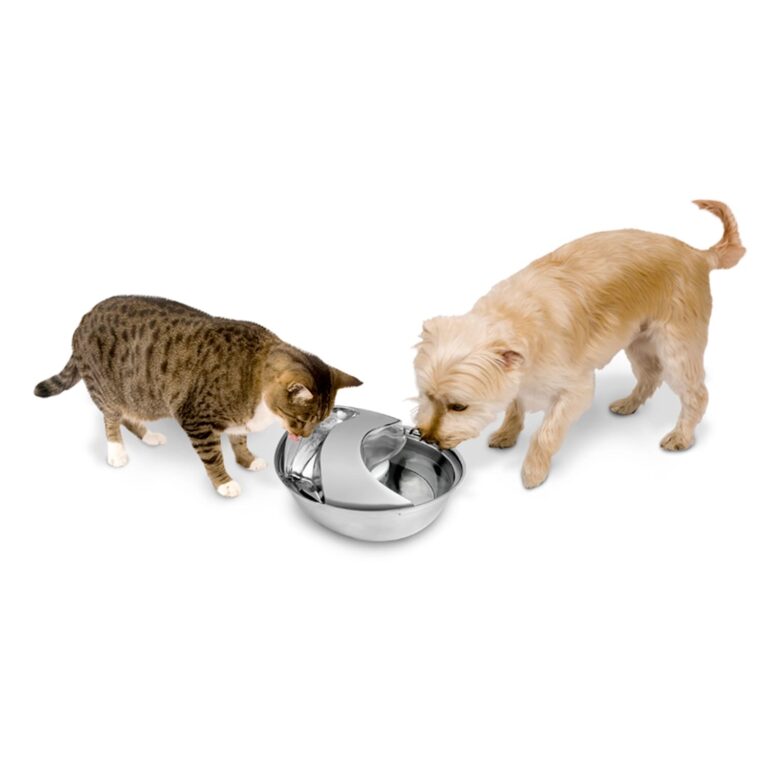 Pet Pioneer Raindrop Durable Pet Fountain 60oz (Stainless Steel)