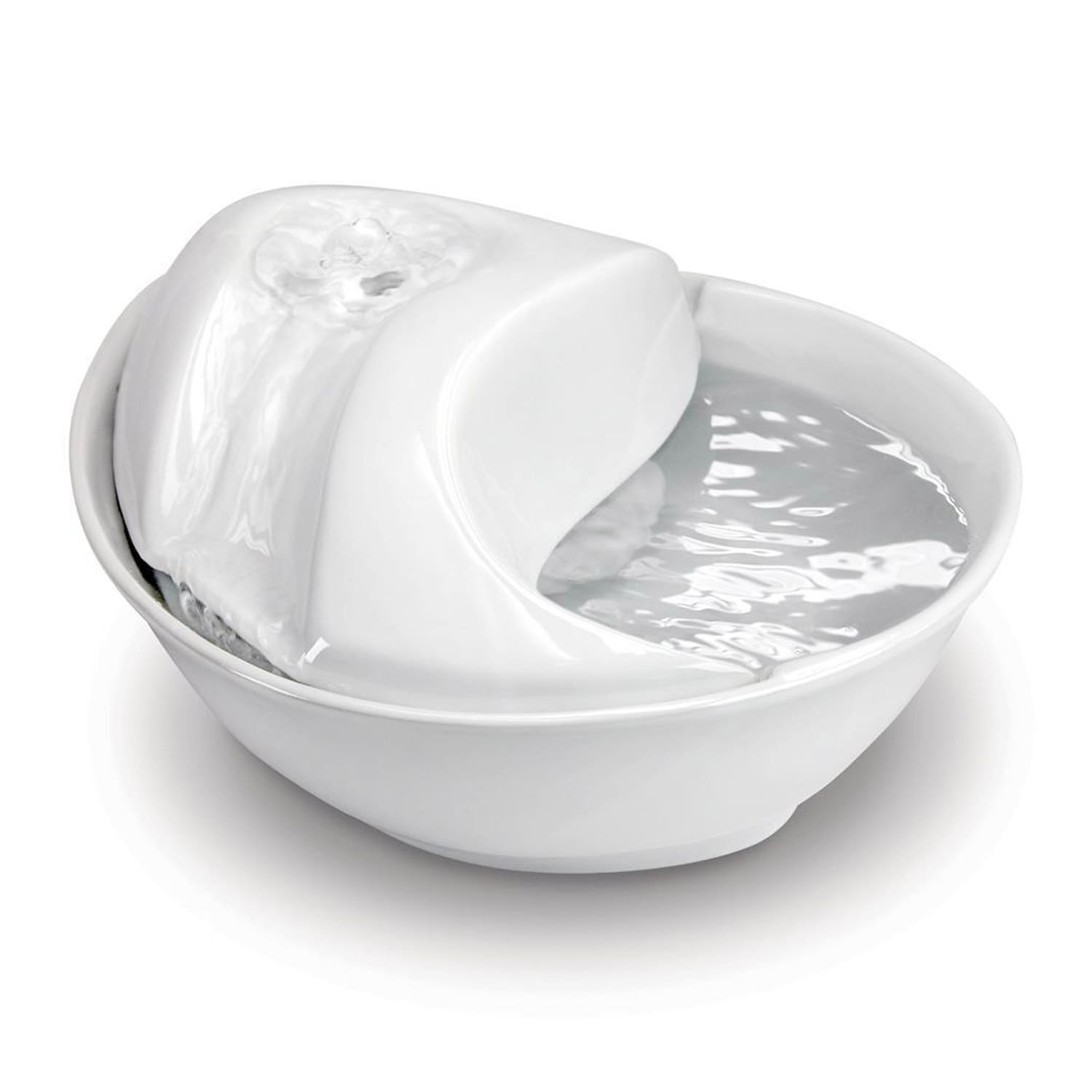 Pioneer Pet Raindrop Durable Ceramic Pet Fountain 60oz (White)