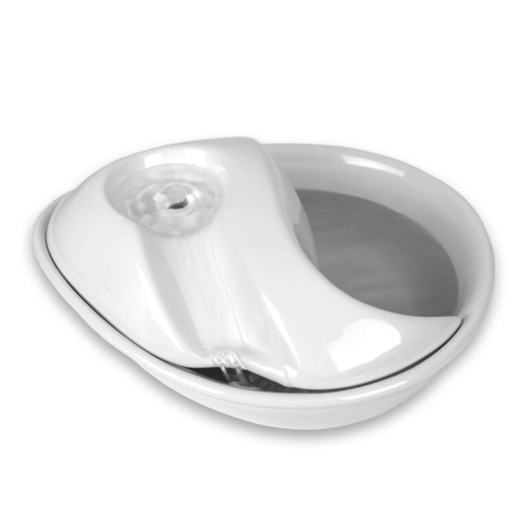 Pioneer Pet Raindrop Durable Ceramic Pet Fountain 60oz (White)